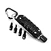 Price comparison product image sevennine Multifunctional Screwdriver Portable Pocket Keychain Screwdriver Tool with LED Light,Portable Screw Driver, Black,standard