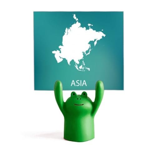 Support de carte de contour du continent asiatique motif grenouille cadeau original voyage