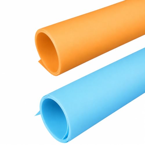 Image of SMILEDRIVE Professional Background Sheets, 68 x 130 cm | Saffron & Blue