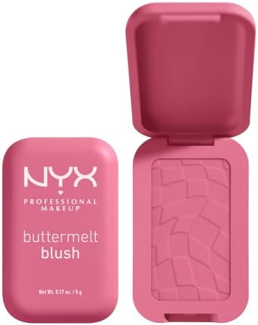 NYX PROFESSIONAL MAKEUP Buttermelt Powder Blush, Fade and Transfer-Resistant Blush, Up to 12HR Make Up Wear, Vegan Formula - For The Butta