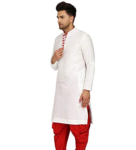 Image of Men's Ethnic Silk Loop Button Kurta