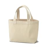 ベーシックスタンダード トートバッグ 帆布 キャンバス 綿 コットン 肩掛け ショルダー マチあり 無地 白 厚手 じょうぶ 10オンス 小さめ ランチ 横型 A4 18×18×9cm(間口30cm)