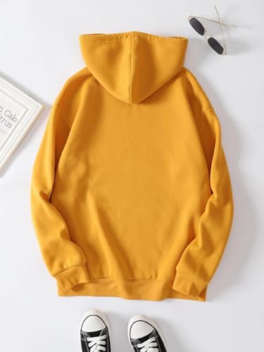 Image of SXV STYLE Hooded Pullover Solid Plain Unisex Cotton Oversized Baggy Sweatshirt Hoodie