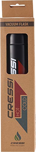 Cressi Unisex-Adult Stainless Steel Thermal Flask 1 l Sport-Thermoflasche aus Edelstahl, Schwarz