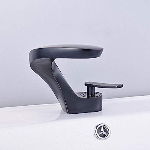 Robinet de lavabo salle de bain mitigeur eau chaude et froide en chrome et bronze