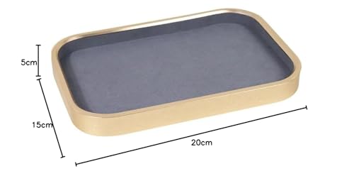 Image of Metal Dark Grey Serving Velvet Jewellry Drawer Organizer Tray (11.5 * 11.5 Inch)