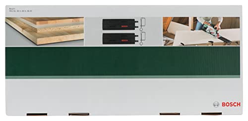Bosch DIY 2x Führungsschiene aus Kunststoff mit Schraubzwingen (für PKS 55A/66A/66AF, 2x 350 mm, Zubehör Kreissägen), Schwarz, Metallisch