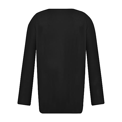 LUUSMM-Womens-ShortLong-Sleeve-Blouses-Fall-Fashion-Casual-Loose-Fit-T-Shirts-Button-Decor-Solid-Color-Comfy-Tunic-Tops | A2Z Shop