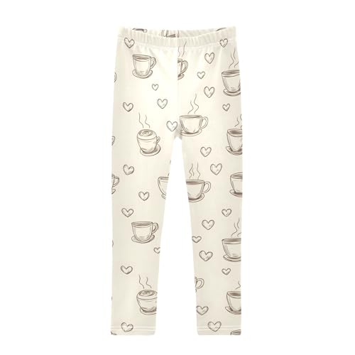 Girls' Leggings Coffee Cups Hearts Kids Yoga Tights Pants 1 Pack 20860698