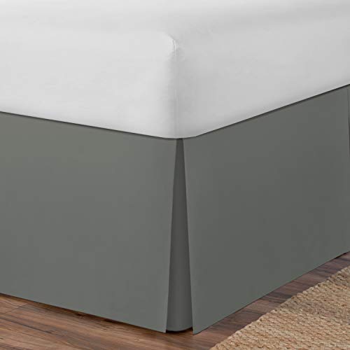 Spacemaker Extra-Long 21" Drop Length Bed Skirt, Full, Silver #TOP4