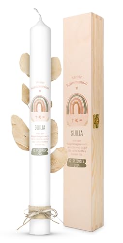 AMARI ® Kommunionkerze personalisiert Regenbogenzauber...