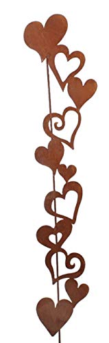 Dio dekorativer origineller Gartenstecker Herzen Herzgirlande Metall edelrostig Dio dekorativer origineller Gartenstecker Herzen Herzgirlande Metall edelrostig