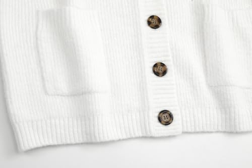 Image of Women's Knit Cardigans Open Front Long Sleeve V Neck Button Down Loose Cardigan Sweaters Cable Knit Outwear Coats