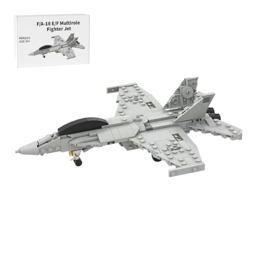 BrickCraftWorks Juego de bloques de construcción de combate 1/70 F/A-18, modelo de avión militar, juguetes de regalo para fanáticos militares, juegos de juguetes de construcción para adolescentes y