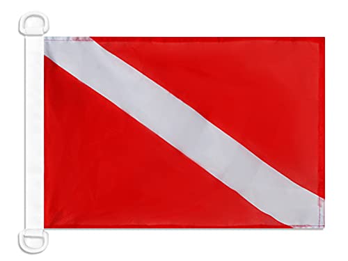 BANDERA NAUTICA SUBMARINISMO 45x30cm - Pabellón de conveniencia DEL BUCEO 30 x 45 cm anillos - AZ FLAG