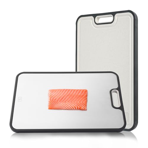 Titanium Cutting Board for Kitchen, Double Side Large Cutting Board for Meats, Fruits And Vegetables, Chopping Board with with Juice Groove, 15.2x10.4inch