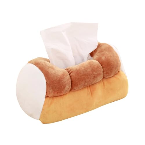 QIEIEI Soft Bread Tissue Storage Container Box Funny Tissue Box Soft Cotton Bread Shaped Paper Storage Holder for Home Decor