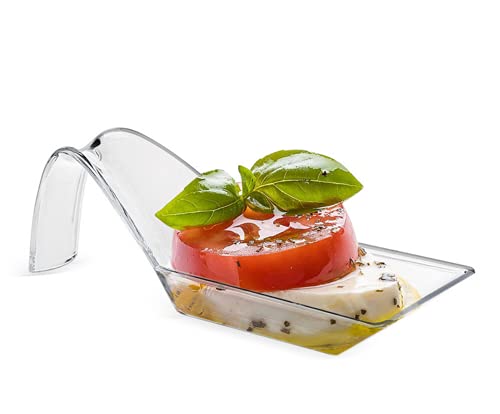 Healthcom 100 Packs Clear Dessert Plates Plastic Appetizer Plates Dessert Dishes Tasting Spoons Mini Plates Serving Plate Reusable Disposable Asian Spoons Small Catering Dessert Bowls For Party #TOP20