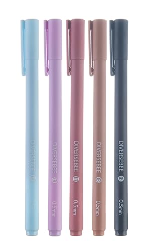 Image of DIVERSEBEE Assorted Gel Ink Pens, 0.5 mm Gel Pens Fine Point, Cute Fine Tip Bible Pens No Bleed Through, Bible Study Journaling Supplies, 5 Pack Set (Lotus)
