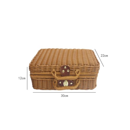 Panier de rangement tissé rétro Beaupretty grande boîte décorative à main - 3