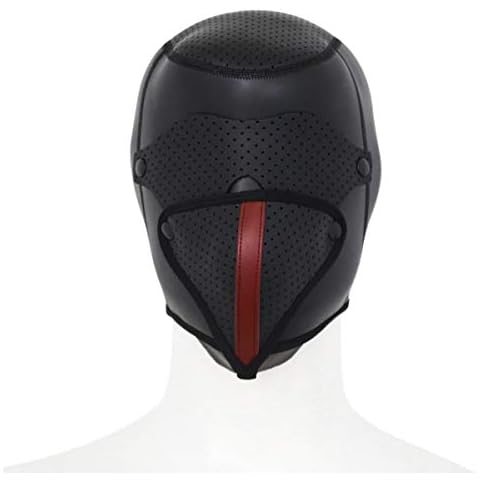 Pup Puppy Play Cool Man Hood Mask Restraint Hood Mask Rubber Sponge Hood Pet Role Play for Couples (Black) Cover