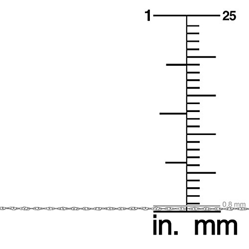 Image of Kooljewelry 10k Yellow, White or Rose Gold 0.8 mm Rope Chain Necklace (14, 16, 18, 20 or 24 inch)