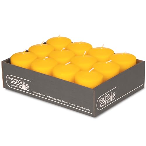 DecoLite 12er Pack Stumpenkerzen 80/60mm - Selbstverlöschend, Safe...