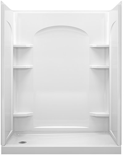 Sterling 72170116-0 Ensemble Series 7218 Curve Shower with Left-Hand Drain and Age in Place Backers, 60 by 32-Inch
