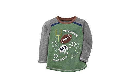 Mud Pie Baby Boys' Touchdown Shirt, Green, 4T-5T