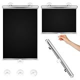 Roller Shades for Indoor Windows, Blackout Suction Cup Retractable Gray Roller Shades for Indoor Windows and Car Windshield