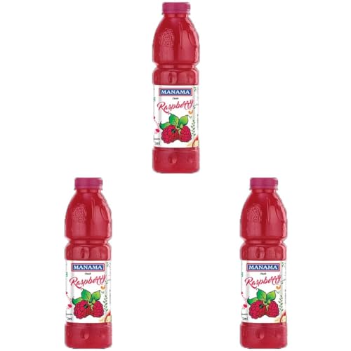 Image of Manama Raspberry Crush | Fruit Topping for Ice Creams, Cakes, Pastries and Shakes, 750ML Bottle (Pack of 3)
