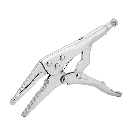 Needle Nose Vice Grips, Vice Grip Pliers 9inch Needle Long Nose Locking Pliers Adjustable Wrench Jaw Clamping Wrench Adjustable for Clamping Twisting Welding