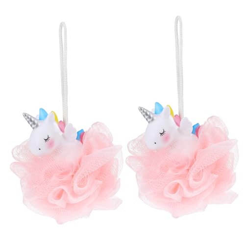 TOGEVAL 2 Piezas Esponjas de Ducha para Unicornio Exfoliantes y Estropajo Natural para Baño para y Limpieza Efectiva y Confortable