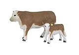 Big Country Toys Hereford Cow & Calf - 1:20 Scale - Hand Painted - Farm Toys - Farm Animal Toys