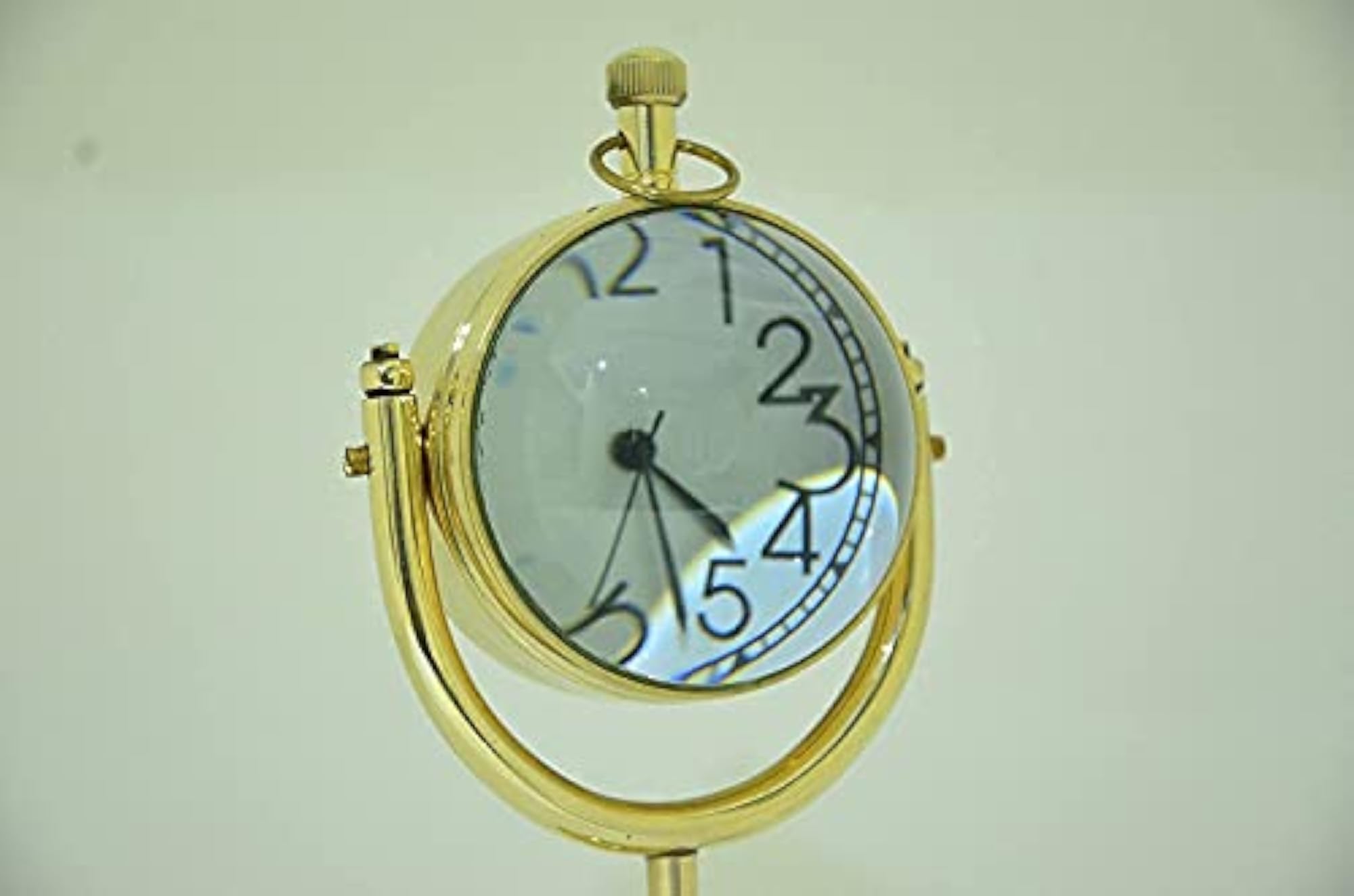 Brass Clock Desk & Table Clock with Globe Style