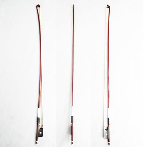 VINGOBOW Brazilwood Viola Bow For 14\"-17\" Violas Full Size 74.5cm Ebony Frog Natural Mongolian White Horsehair Well Balanced Sweet Tone - Thumbnail 6