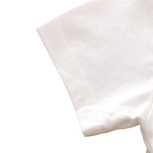 Image of Hopscotch Boys Cotton Graphic Print Romper in White Color