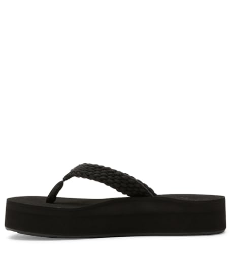 Roxy Femme Tidepool Platform Sandale en noir écoresponsable