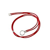 FERALIAH Collar choker extensible con anilla mágica en plata 925 – cordón de seda satinado ajustable de gargantilla a collar largo – ideal para colgantes. (ROJO)