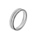 BWDHJLEY Anillos de compromiso de plata para hombre, acero de titanio, mate, ajuste cómodo, J 1/2, Titanio, Sin piedra preciosa