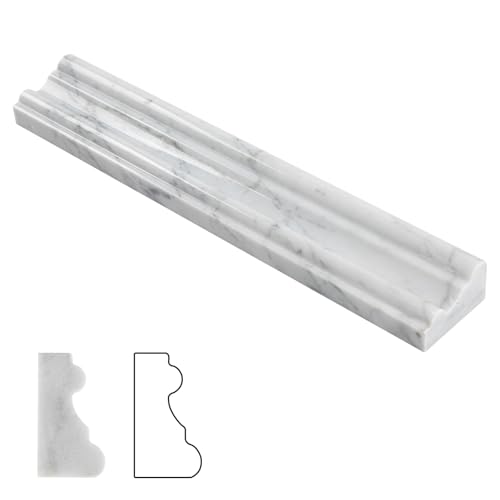 Lovdeco 10 PCS Carrara Marble Chair Rail Trim Molding, Carrara