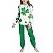 MXTPOV St Patty's Day Outfit For Kids 2 Piece Spring Clothes Cute Printed Shamrock Sweatshirt Top Long Pants Set Green st patty's day outfit girls Size 15-16