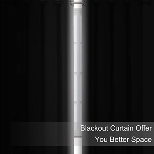 Image of LEMOMO Blackout Curtains 52 x 108 inch /Light Grey Curtains Set of 2 Panels /Thermal Insulated Room Darkening Bedroom Curtains