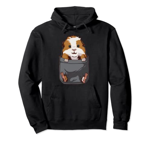 Guinea Pig Big Pocket Animal Cavy Clothes Guinea Pig Pullover Hoodie, Black