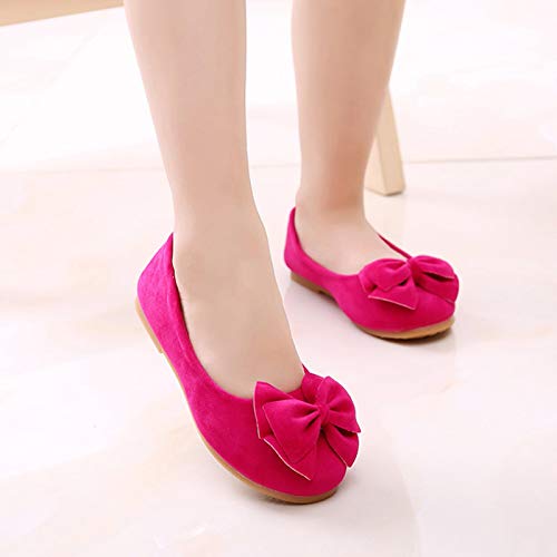Toddler Girls Bowknot Dress Shoes Cute Solid Ballerina Flat Wedding Dance Party Princess School Mary Jane Shoes3