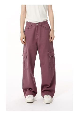 Men's Denim Jeans Korean Style Multi-Pocket Straight Leg Cargo Casual Relaxed Commuter Office Pants for Men4