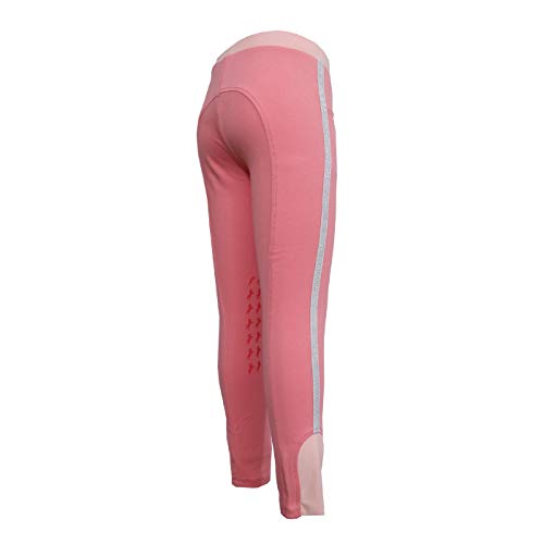 HR Farm Kid's Lovely Knee Patch Silicone Breeches Horse Riding Pull On Equestrian Pants (Pink, 6 Years)