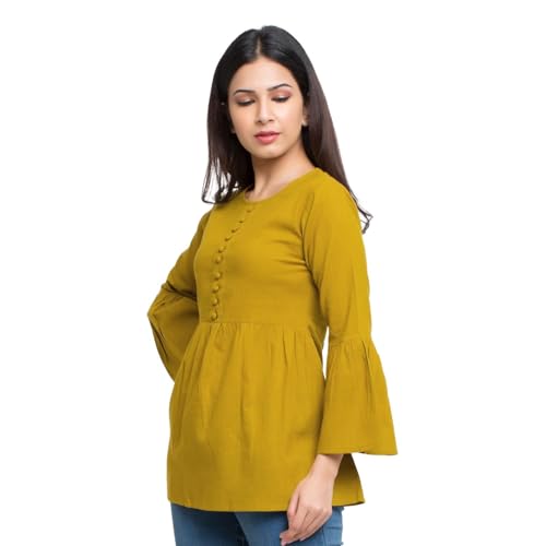 Image of Yash Gallery Women's Cotton Regular Fit Top
