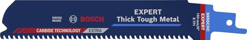 Bosch Professional 1x Lame de scie sabre Expert `Thick Tough Metal` S 955 CHC (pour Acier robuste, Fonte, Longueur 150 mm, Accessoires Scie sabre)