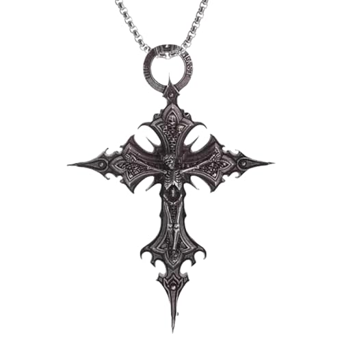 Yamobi Collana vintage gotica con ciondolo a forma di croce per donne punk halloween goth gioielli regalo per donne